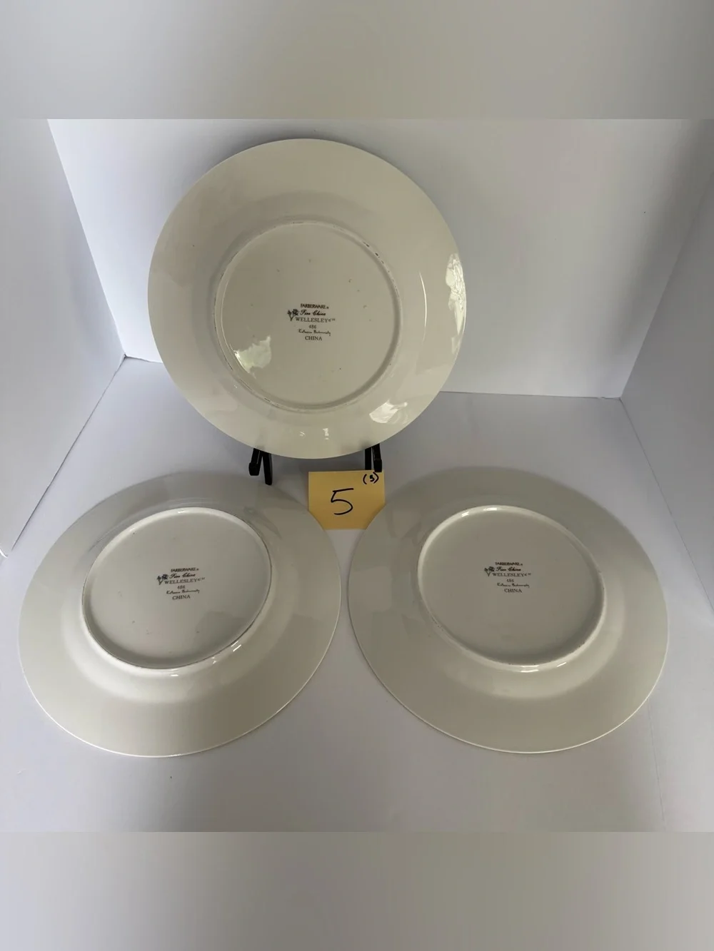 Set of 3 Farberware 1996 Wellesley #486 Fine China 10.75-Inch Dinner Plates #5